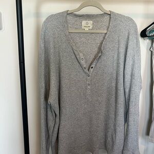 Gray button sweater